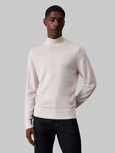 Calvin Klein MERINO RWS MOCK NECK SWEATER Base - Supermen.dk