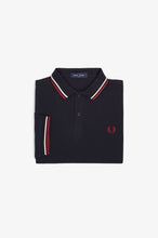 Indlæs billede til gallerivisning Fred Perry M3600 Navy / Snow White / Burnt Red - Supermen.dk
