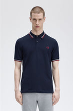 Indlæs billede til gallerivisning Fred Perry M3600 Navy / Snow White / Burnt Red - Supermen.dk
