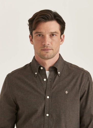 Morris Watts Flannel Shirt - Slim Fit Brown - Supermen.dk