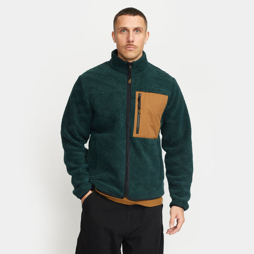 Revolution Pocket Teddy Jacket DarkGreen - Supermen.dk